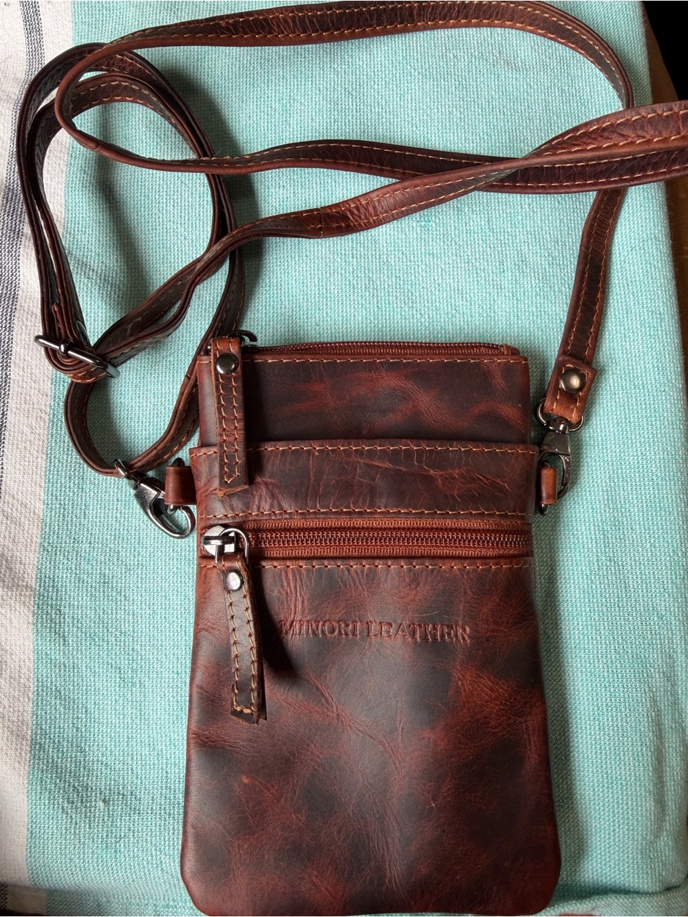Minori Leather Crossbody Phone Wallet Bag